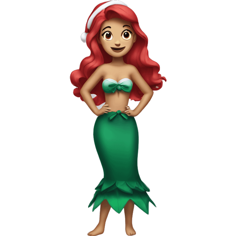 Ariel in Christmas outfit emoji