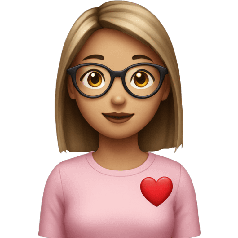 A girl with glasses and heart hand emoji