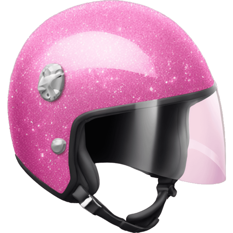 pink glittery motorbike helmet emoji