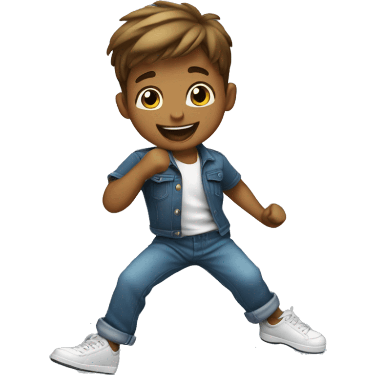 Niño feliz bailando emoji