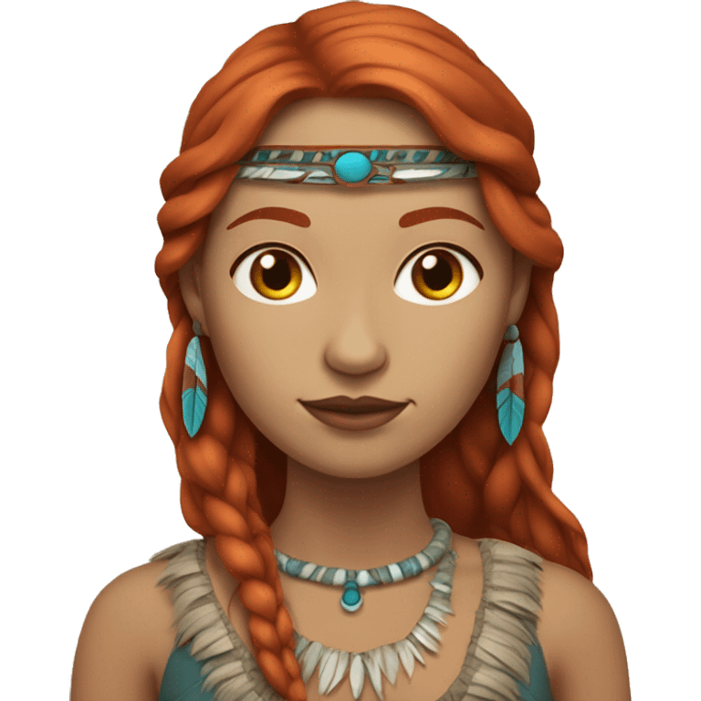 Pale skin Native american woman that is a redhead emoji