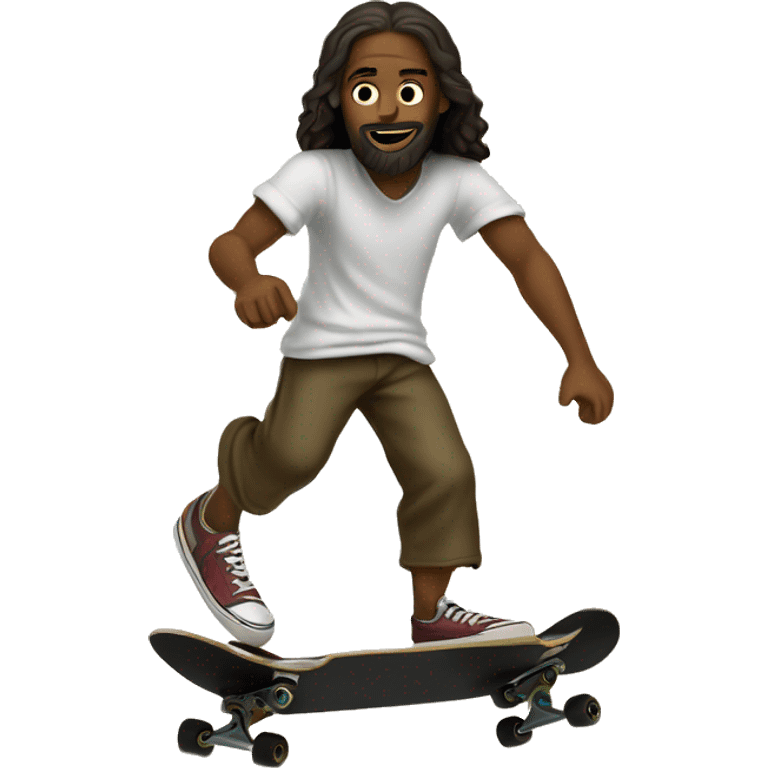 Black Jesus on a skateboarding! emoji