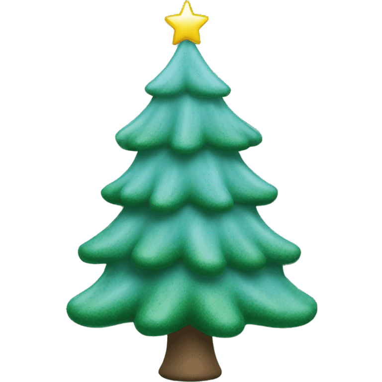 Light Blue Christmas tree decoration on a green tree emoji