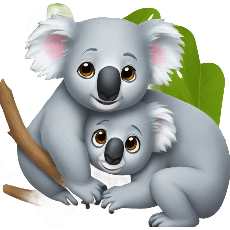 Two koalas cuddling emoji