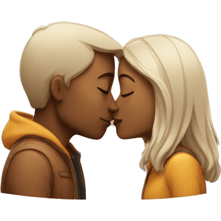 Couple giving kiss emoji