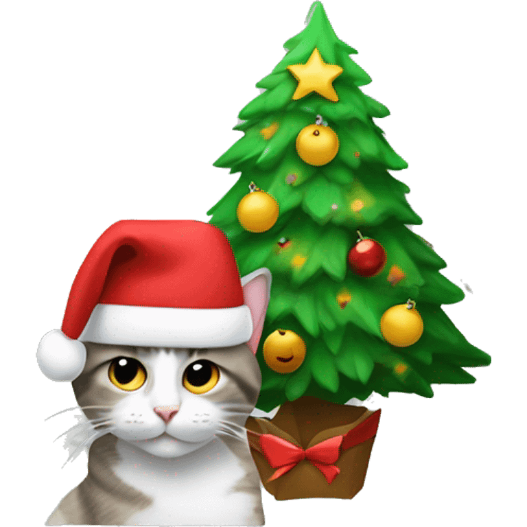 cat mixed with a crismas tree mixed with a TV\ emoji