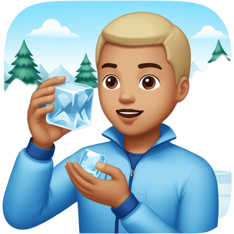 playful moments in the park with a big ice cube emoji