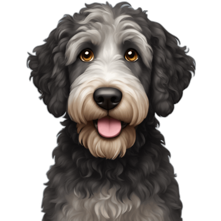 Black dark merle labradoodle emoji