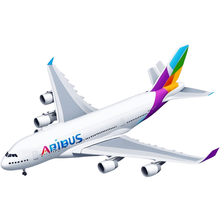 Airbus A380 - Airbus (Model Year: 2021) (Iconic colour: White with colorful tail) emoji