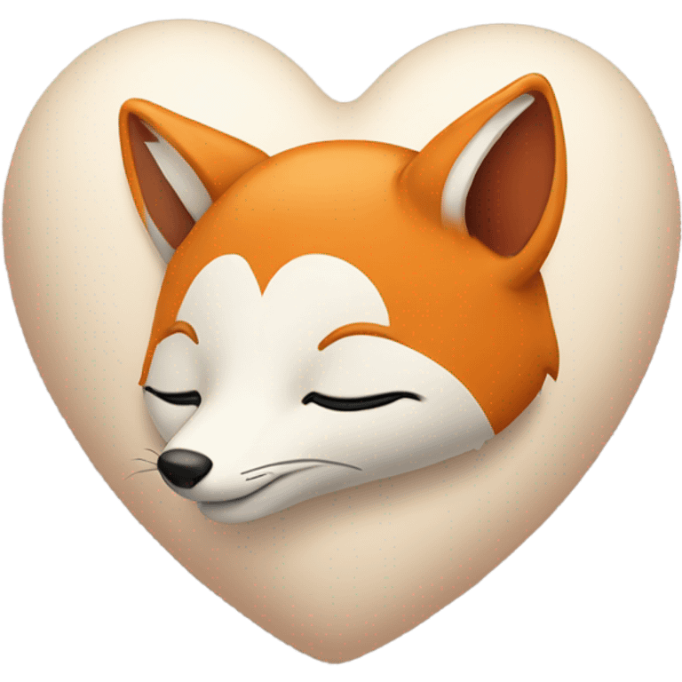 Heart with fox inside emoji