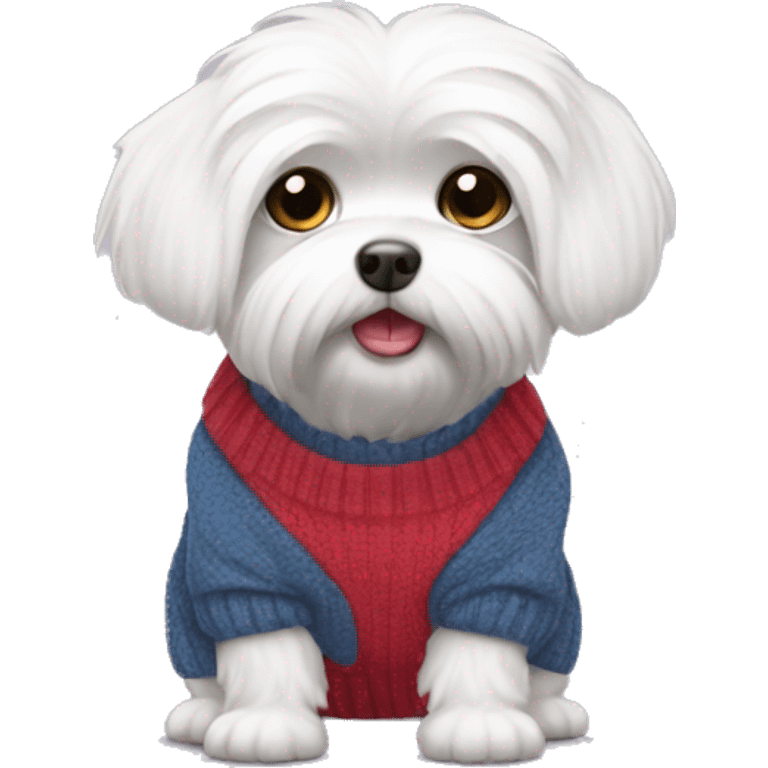 Maltese wearing a pullover emoji