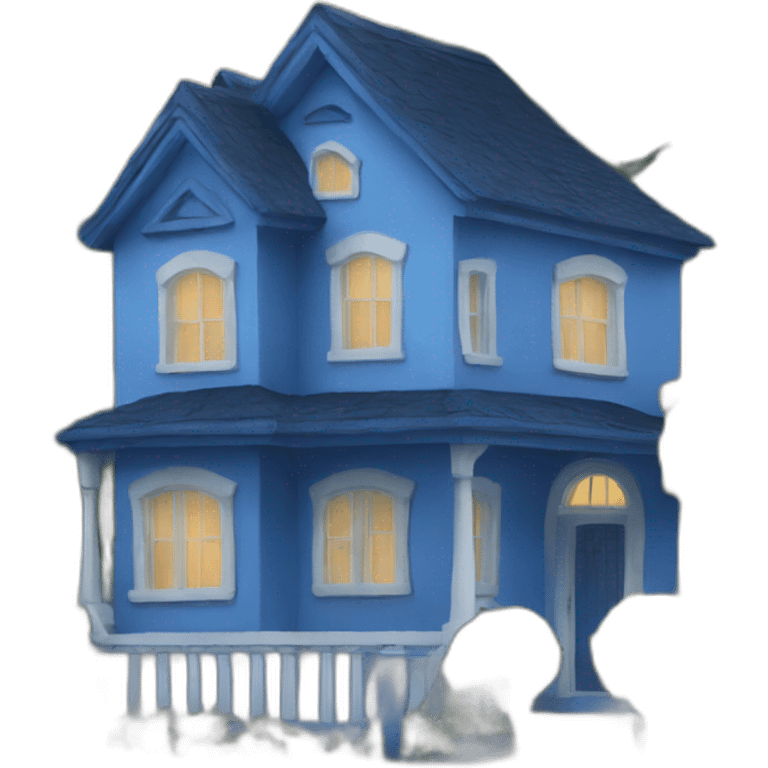 Blue house emoji