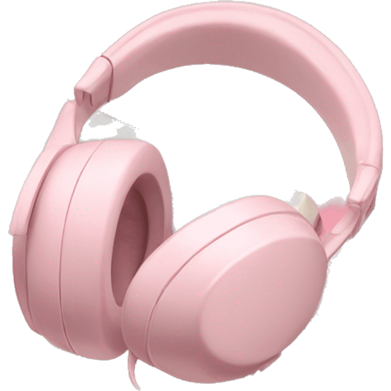 Light pink headphones laying on a closed light pink book emoji