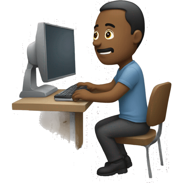 Man sitting at computer emoji