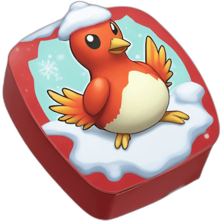 Pokemon Delibird Badge Winter Slowflake GiftBox emoji