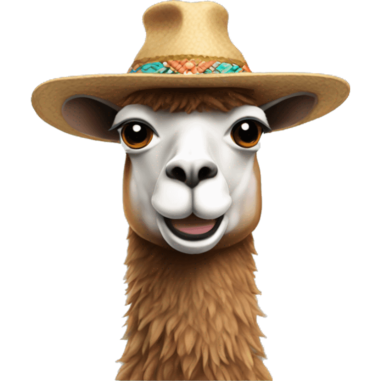 lama with hat emoji