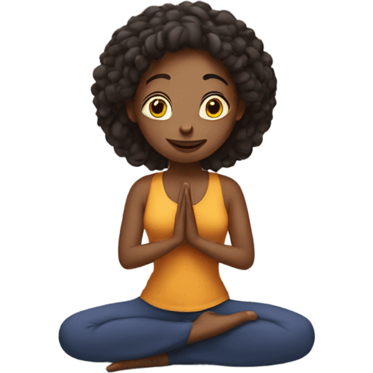 Woman doing namaste emoji