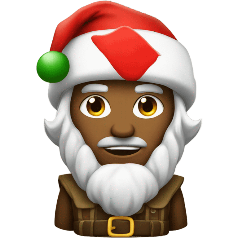 Fierce male ranger wearing santa hat emoji