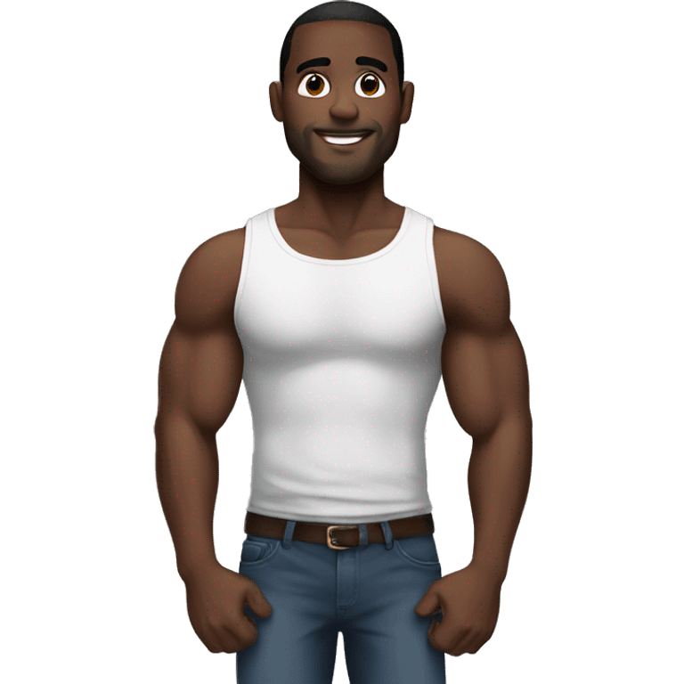 big muscle 7 feet black man emoji