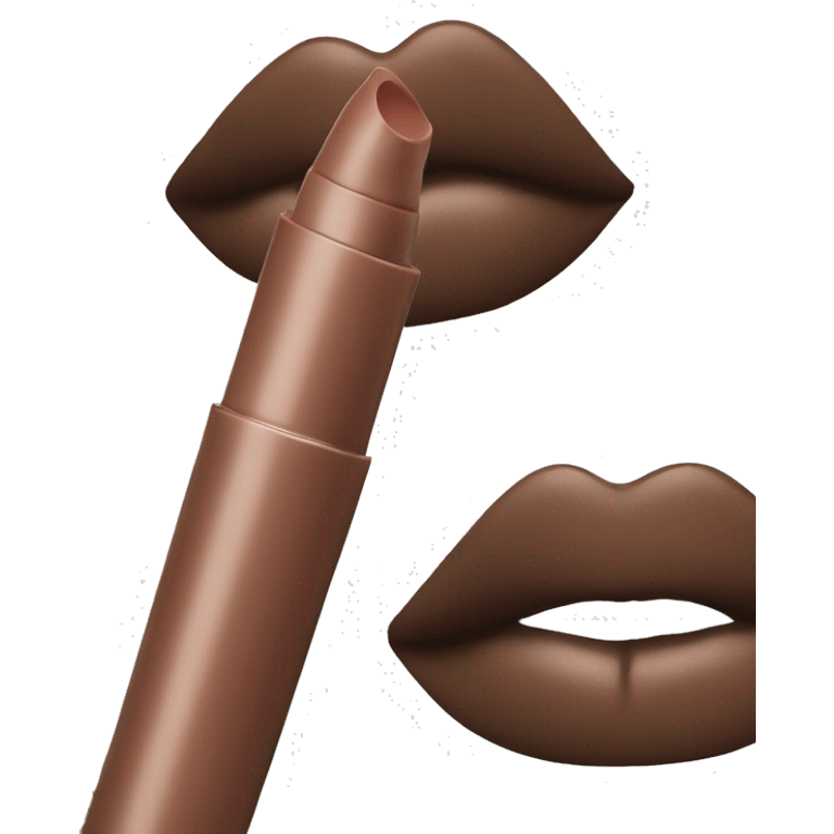 Lip gloss stick brown emoji