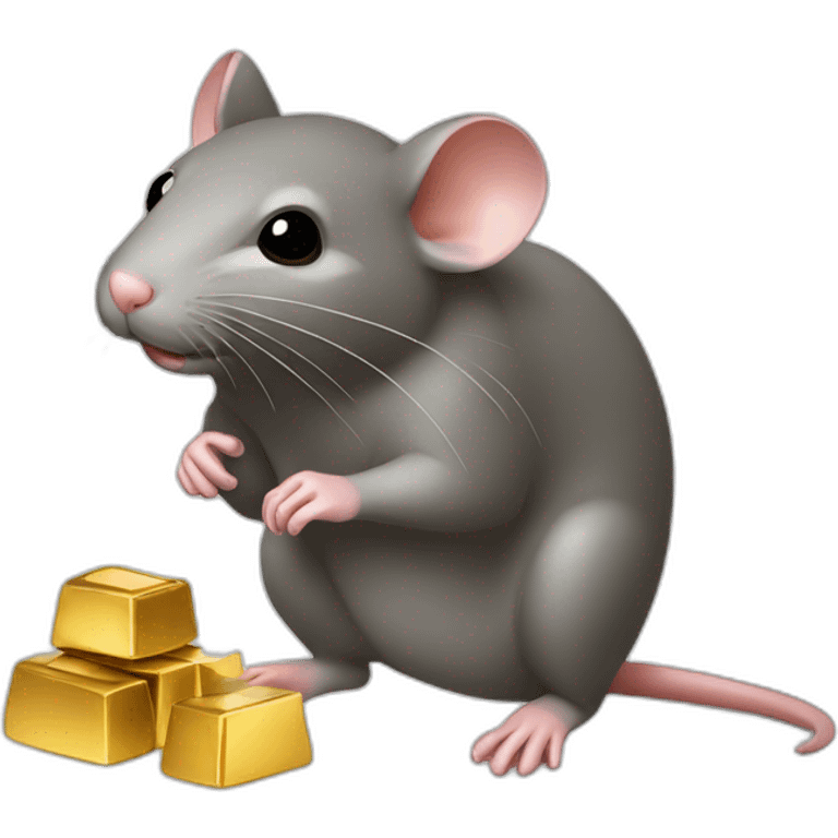 Rat with gold lingots emoji