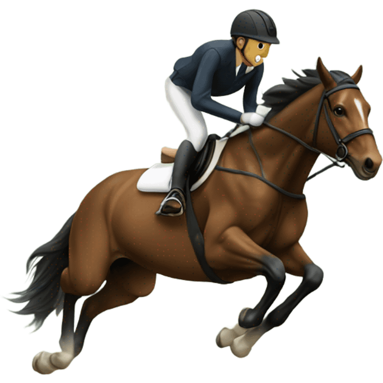 Horse jumping cross country  emoji