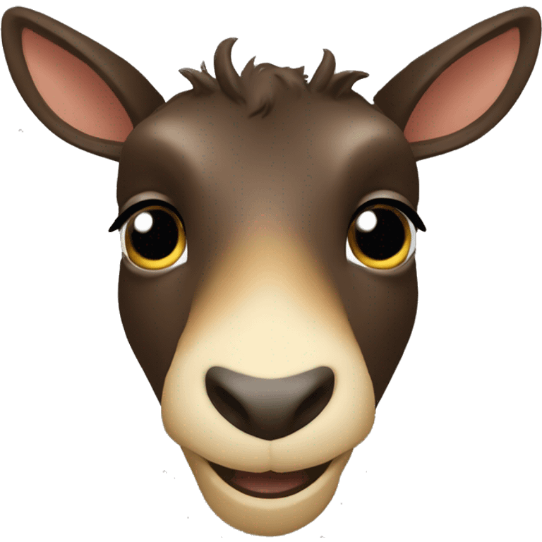 peeping happy smiling dark chamois front face with hooves emoji