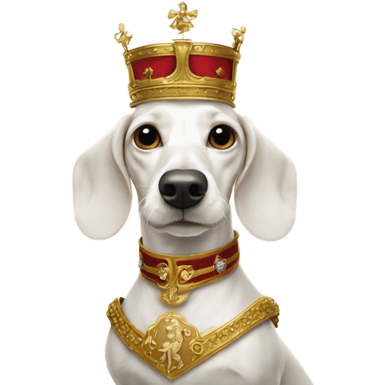 White Dachshund as Austrian emperor   emoji