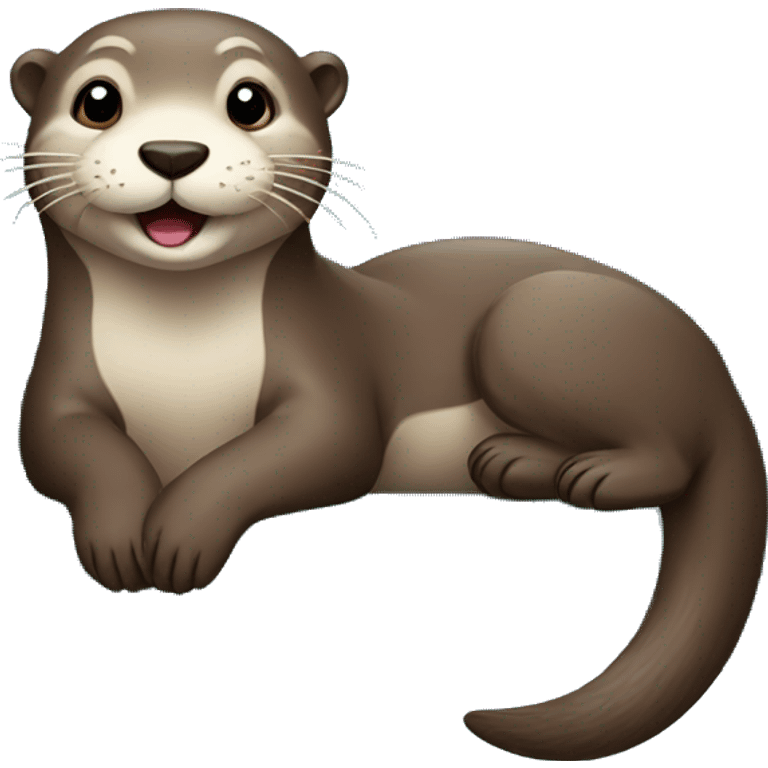 happy otter chilling on a blue couch emoji