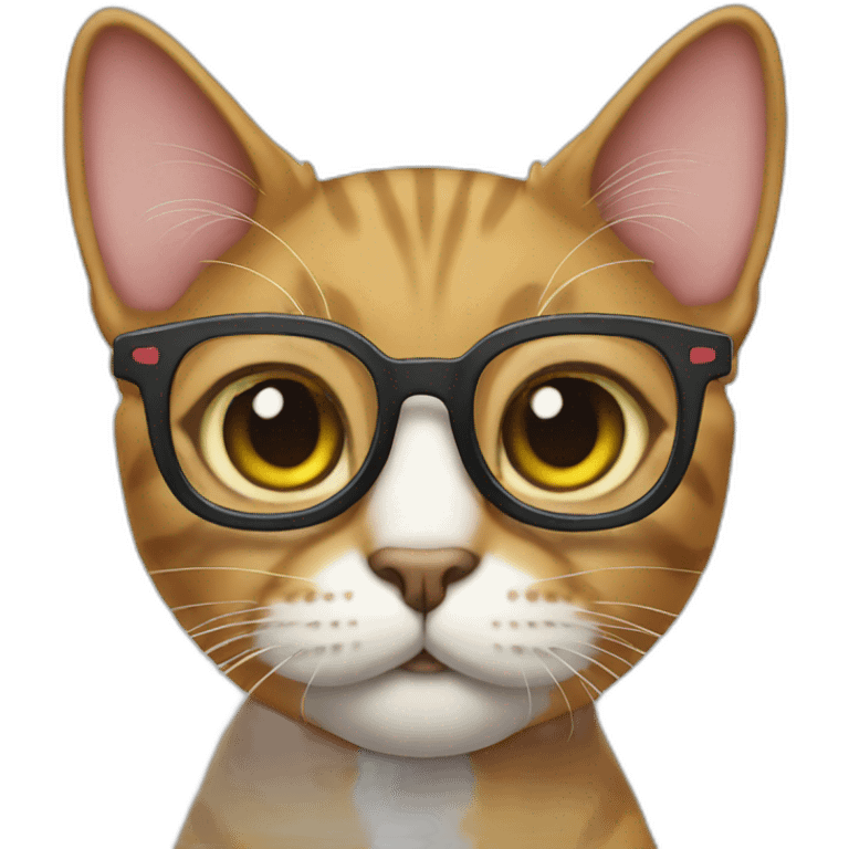 Cat wearing glasses emoji