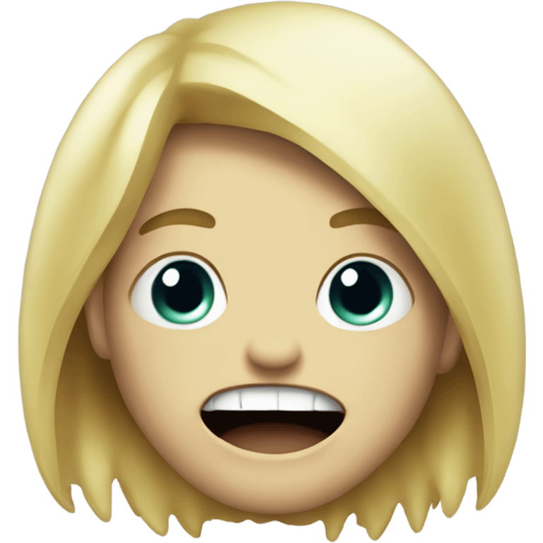 smiling blonde boy in horror disgusting monster emoji