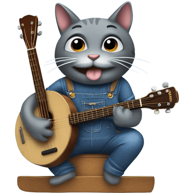 Hillbilly catfish wearing overalls playing a banjo emoji