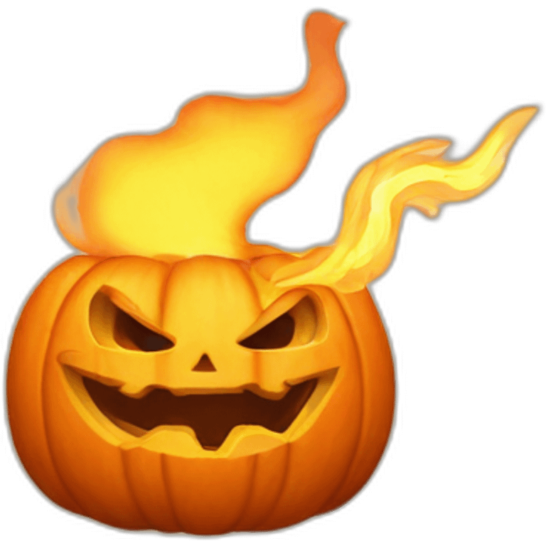 Jack o lantern breathing fire emoji