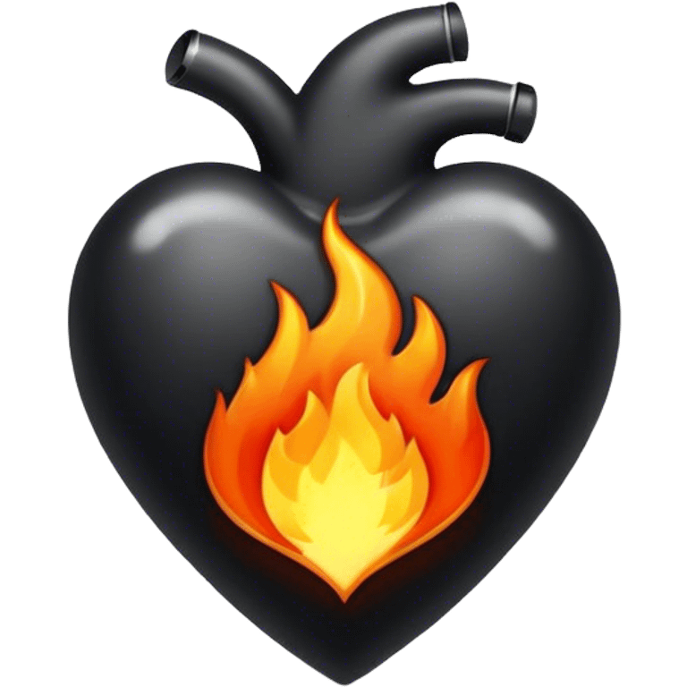 Black heart with fire emoji