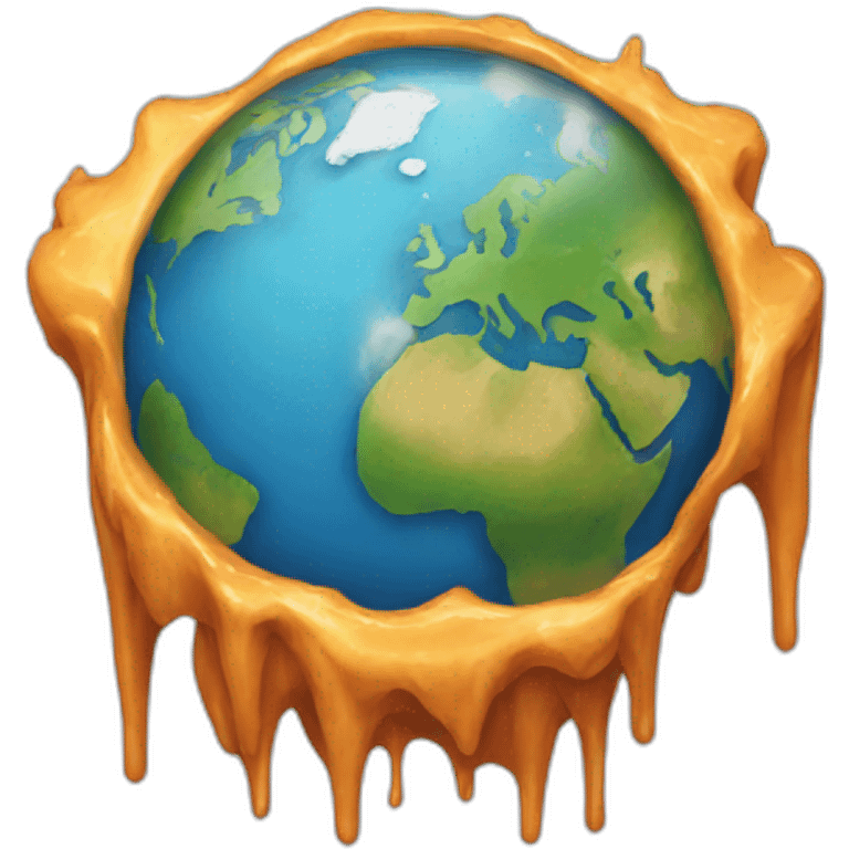 Melting earth emoji