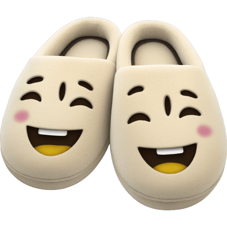 Smily face slippers emoji