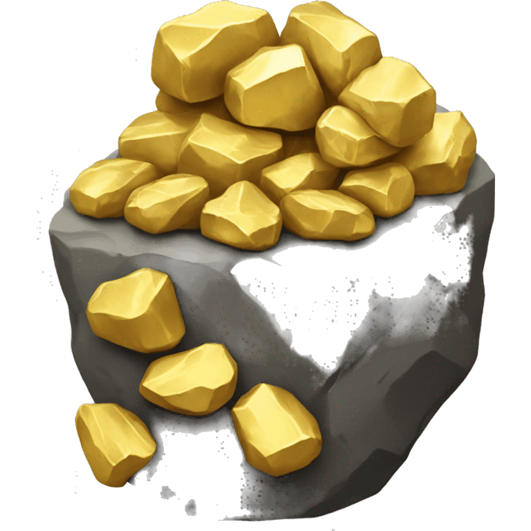 Gold nuggets caught in a stone emoji