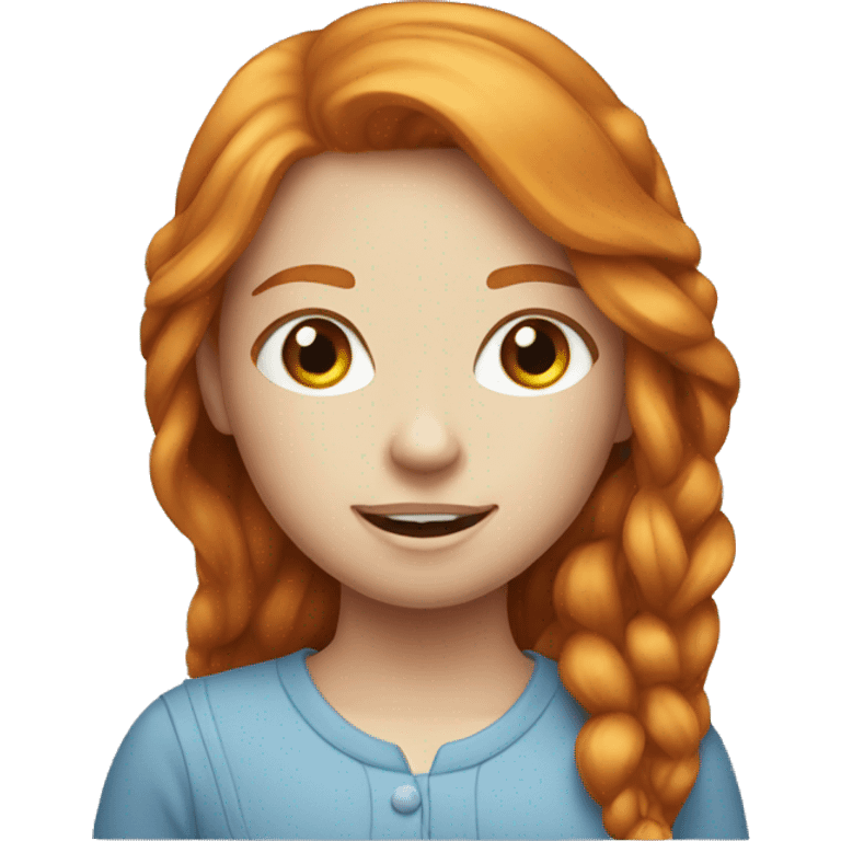 pretty ginger girl with blue eyes emoji