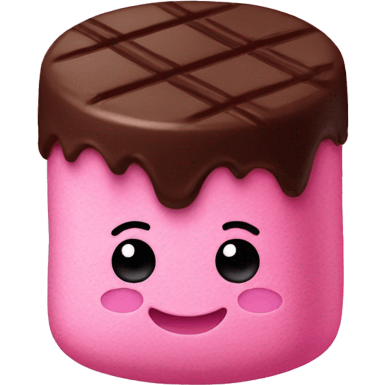 pink marshmallows with chocolate  emoji