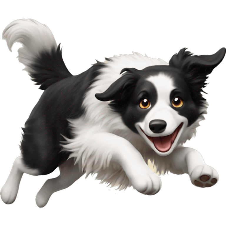 Border collie jumping  emoji