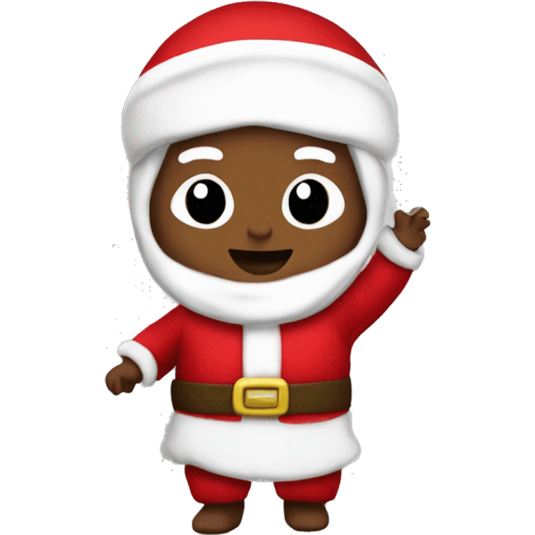 skipping sprint baby Jesus santa costume emoji