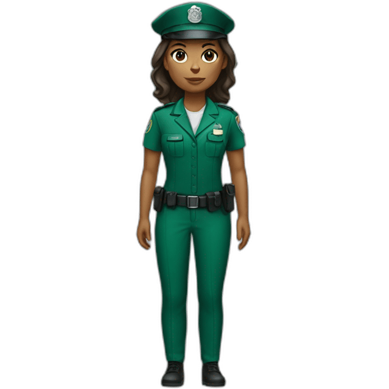 Girl customs officer in green clothes  emoji