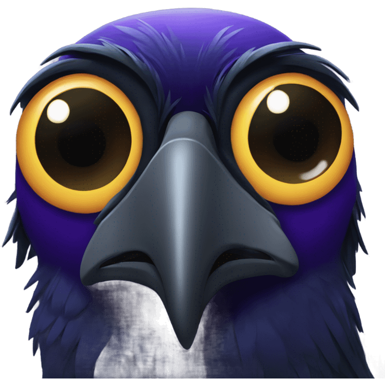 Crying raven emoji