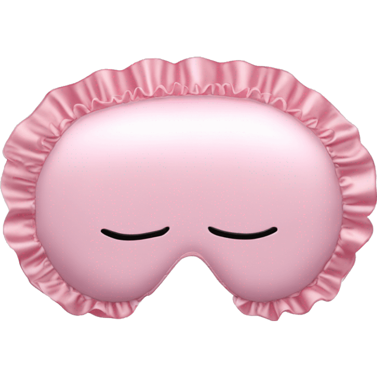 Light pink Frilly satin sleep mask no eyes emoji