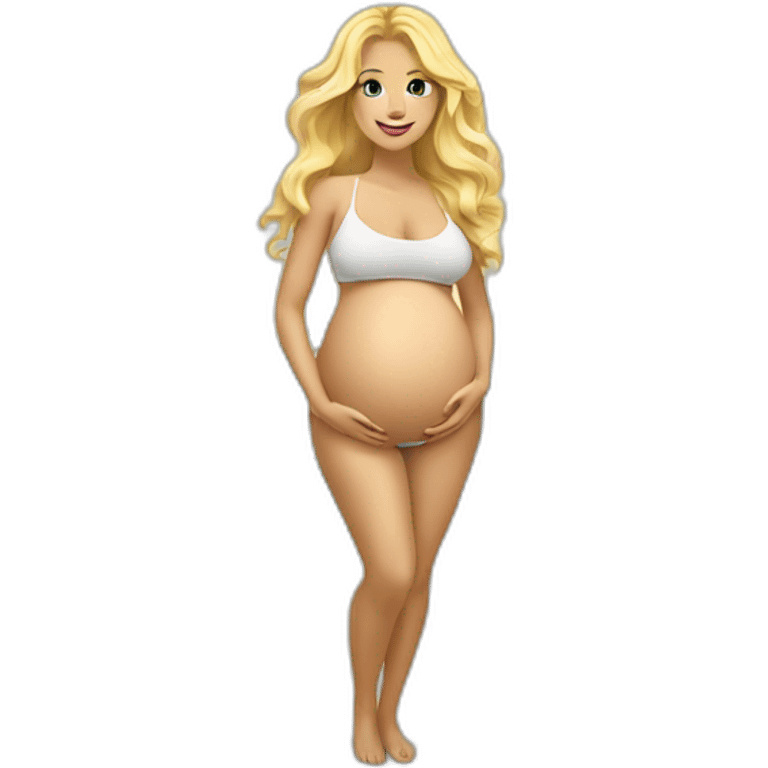 adorable pregnant blond full body women with beach-wave-hair emoji