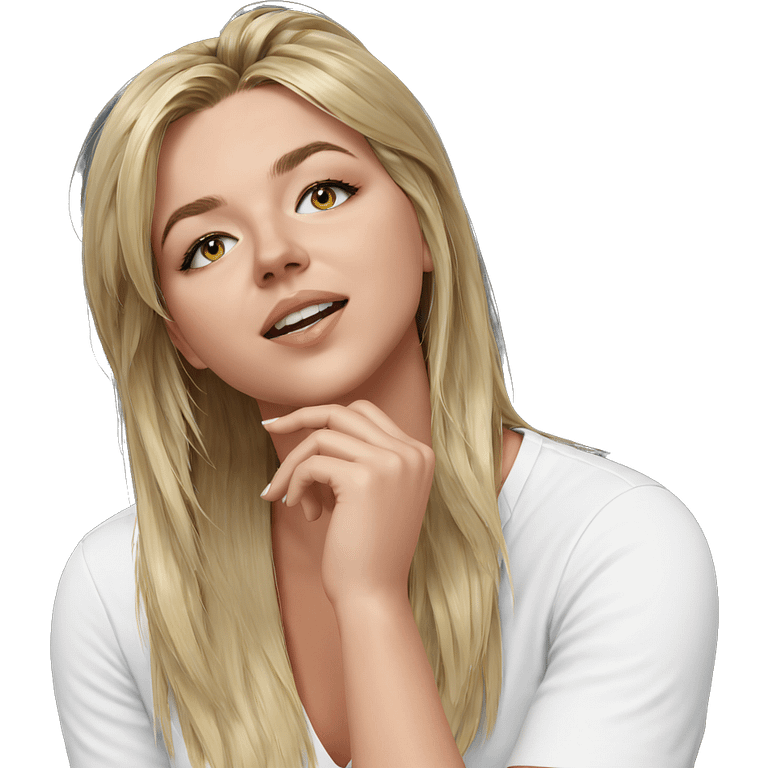 blonde girl in white shirt emoji