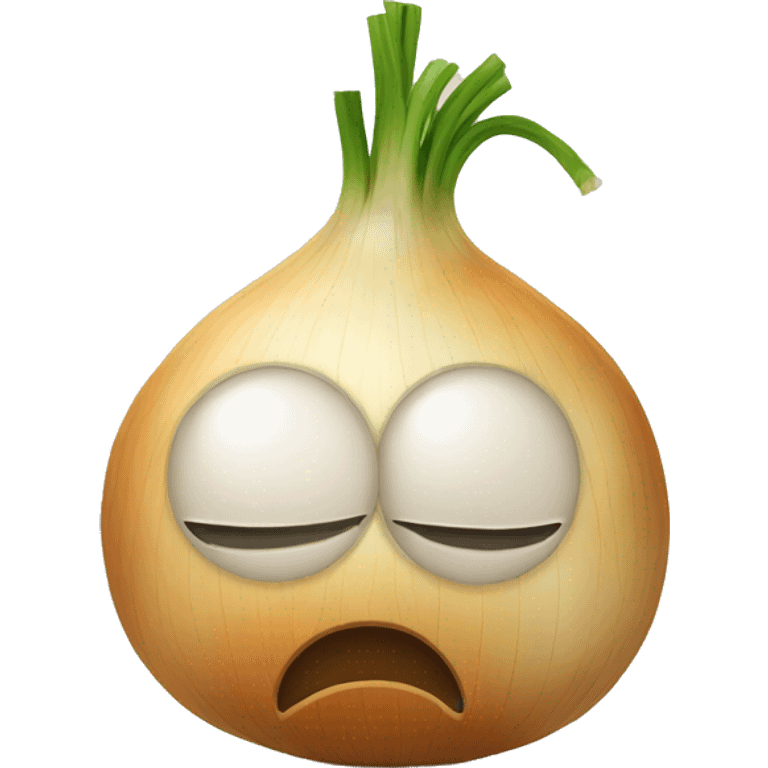 Onion with sad eyes emoji