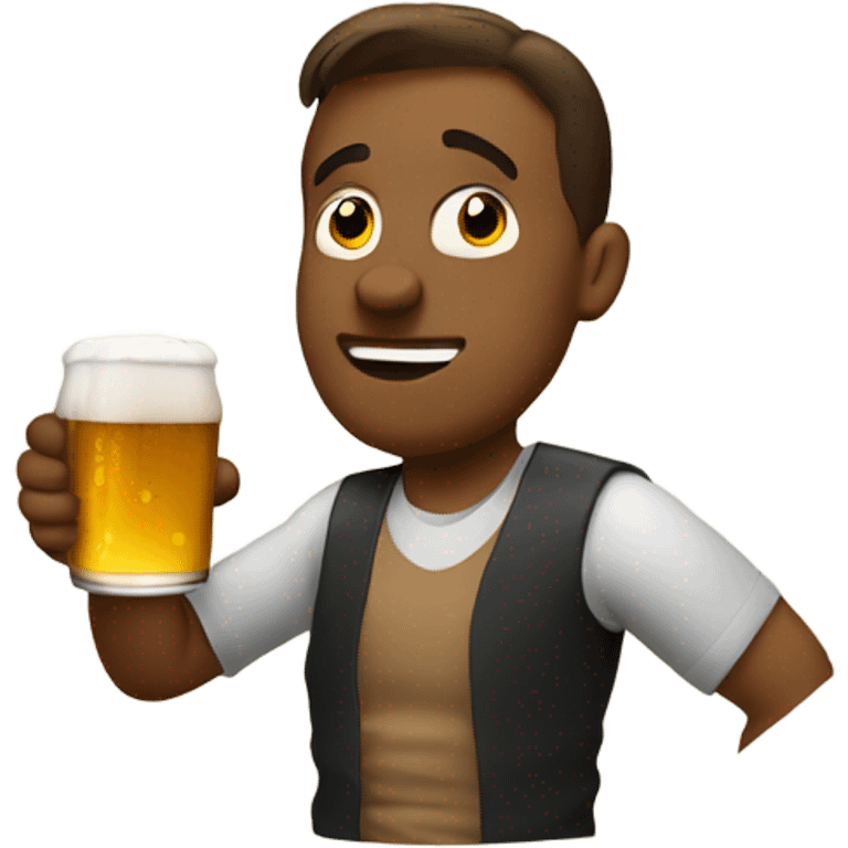 Drinking a beer emoji