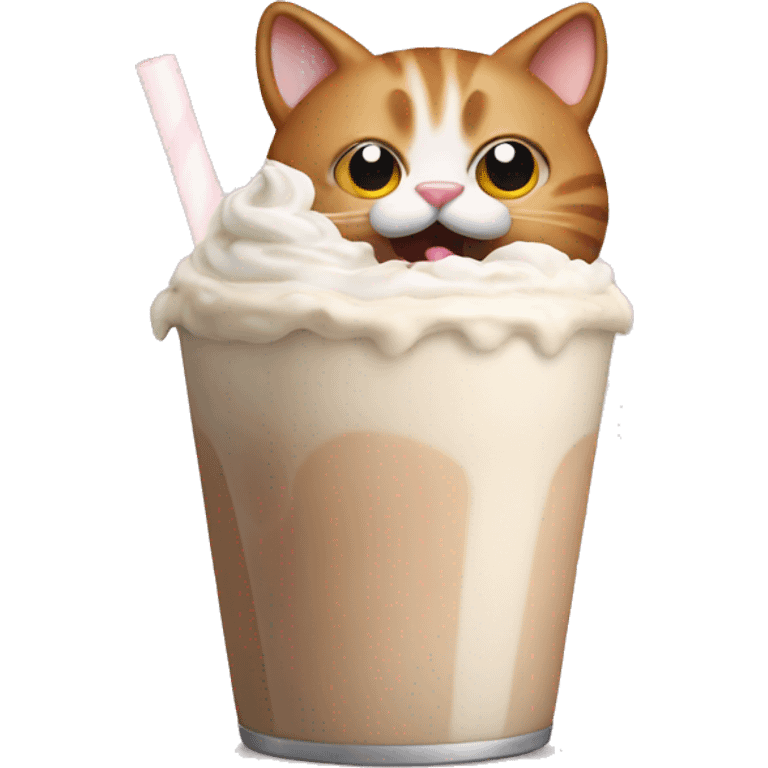 Cat drinking milkshake emoji