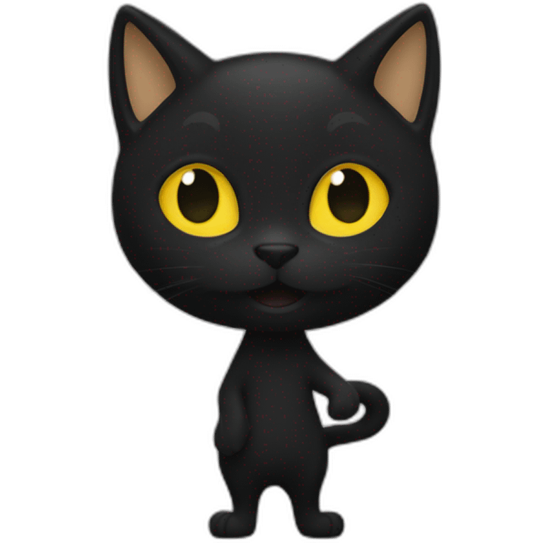 Un chat noir qui se leche la patte emoji